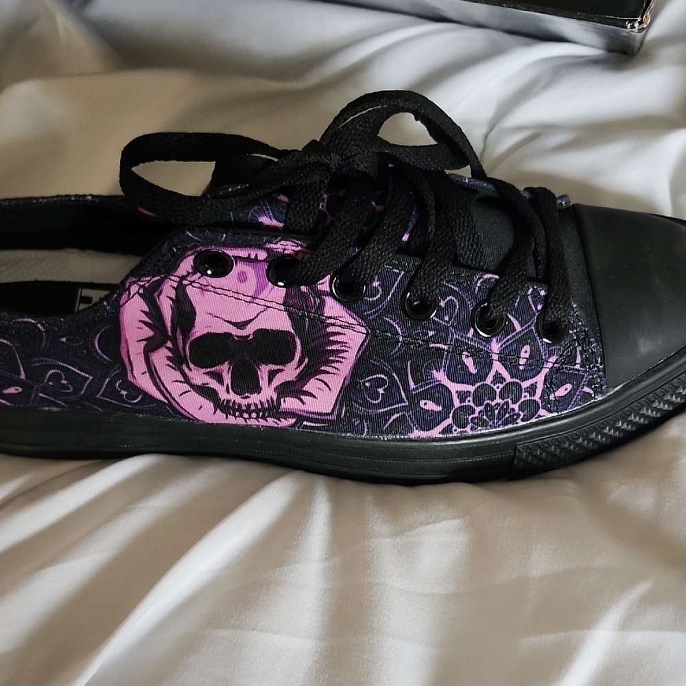 Black and Purple Skull Sneakers